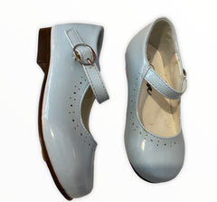 Baby blue Sevva Abbey patent shoe