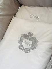 Personalised white bedding set