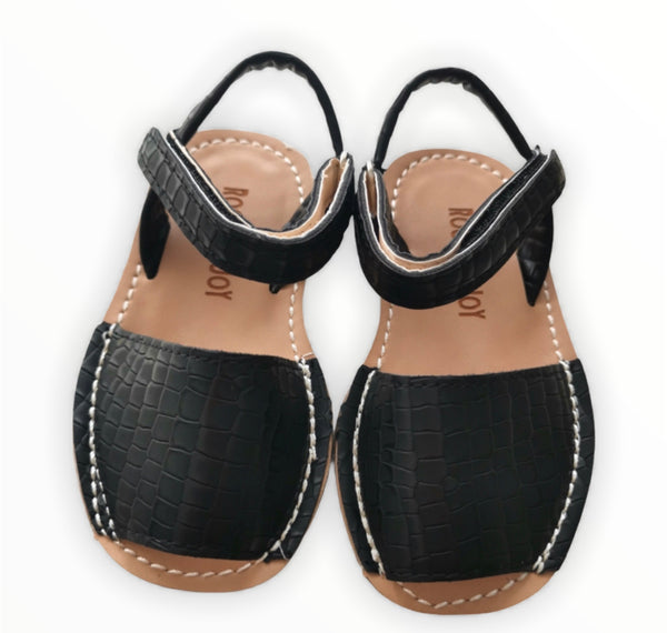 Black spanish style velcro sandles