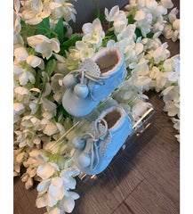 Baby blue pom sevva shoes