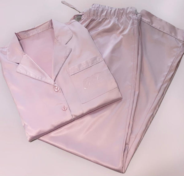 Women’s pink silky pyjamas