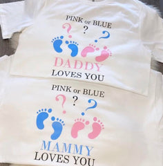 Baby gender reveal t-shirts