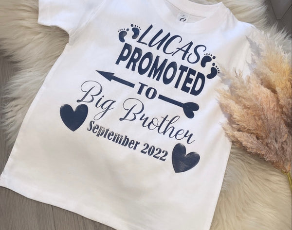 Promoted to big brother/sister personalised T-shirt