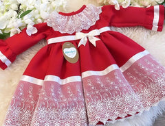 Kinder red lace dress