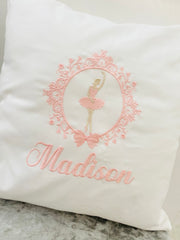 White Personalised embroidered cushions