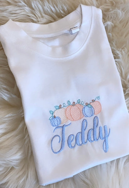 Personalised picture Pumpkin Halloween white tops