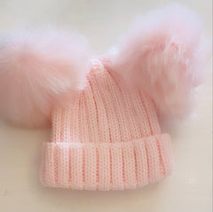 Pink double Pom Pom hat