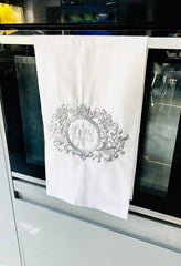 Luxury Personalised tea towels with frame