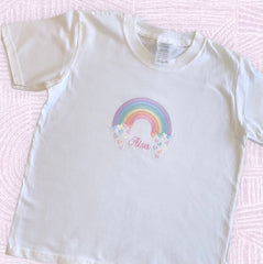 Personalised Rainbow drops t-shirts