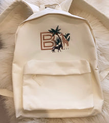 Personalised Cream large backpack