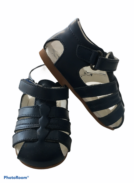 Navy real leather Spanish sandals