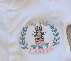 Girls “My first Easter” Peter rabbit rompers